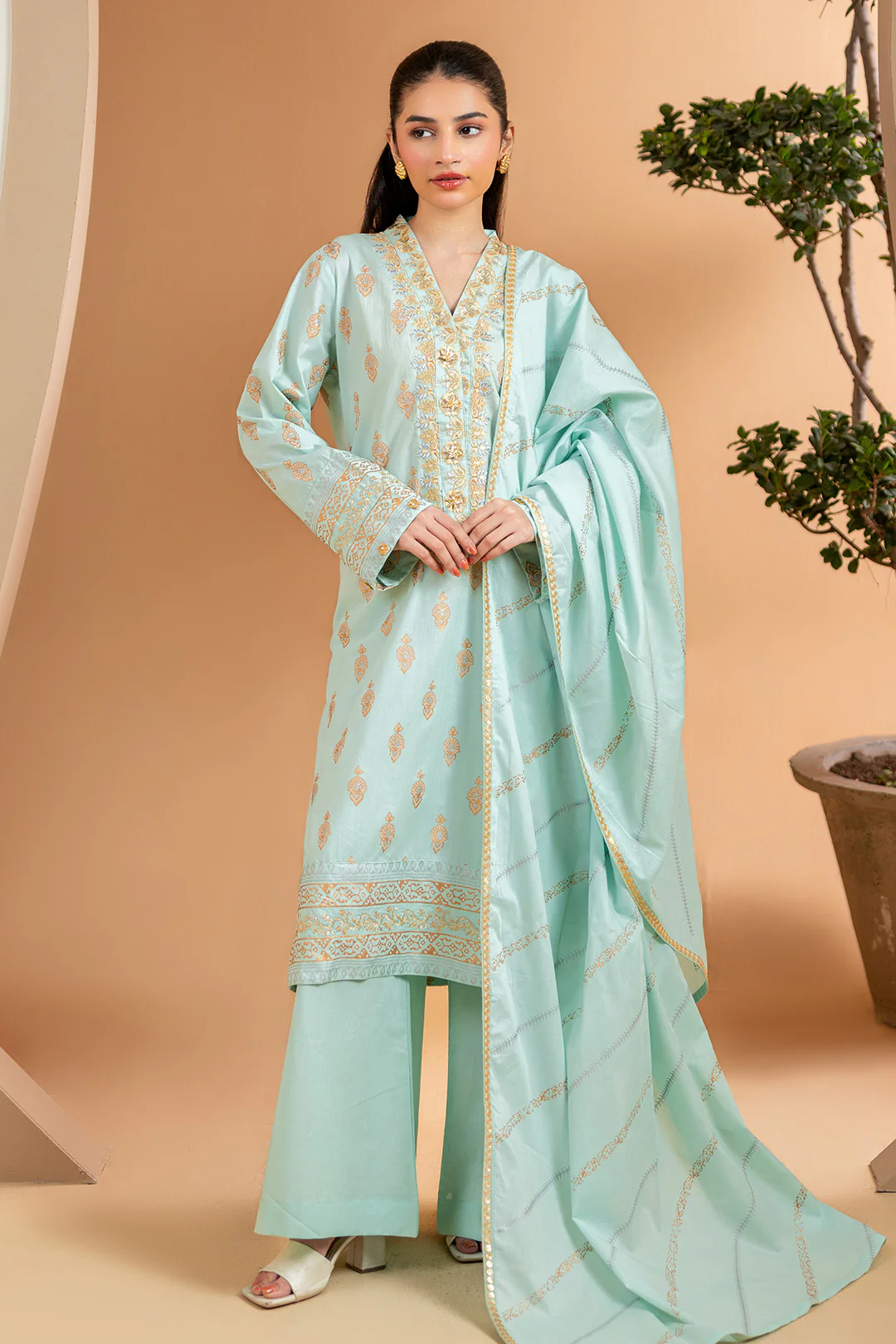 Embroidered Kurta Dupatta Trouser - 2511 - Image 3