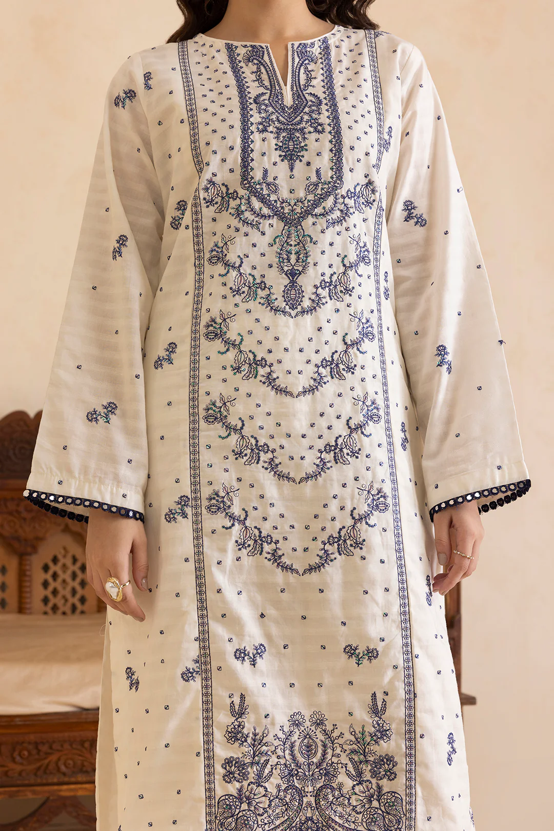 Embroidered Kurta Dupatta Trouser - 2567 - Image 11