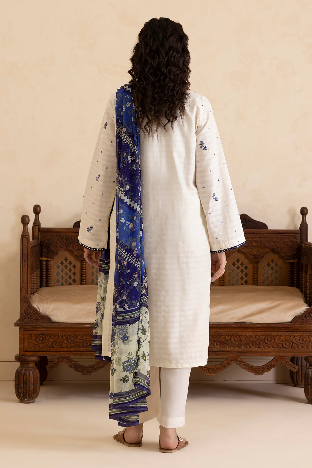 Embroidered Kurta Dupatta Trouser - 2567 - Image 17