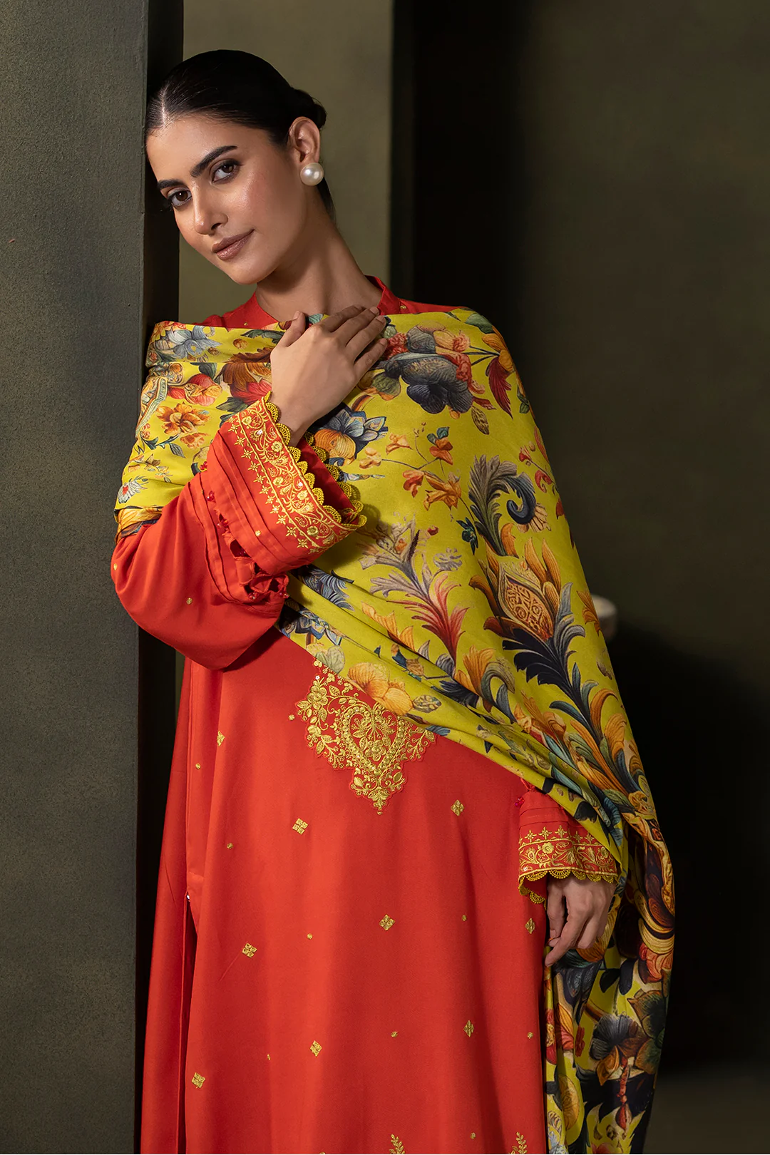 Embroidered Shirt Shalwar Dupatta - 0242 - Image 8