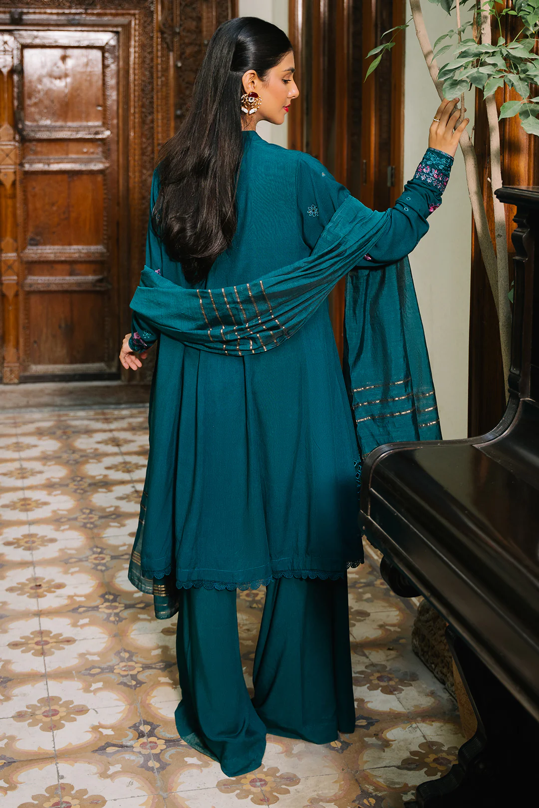 Embroidered Shirt Shalwar Dupatta - 0329 - Image 5