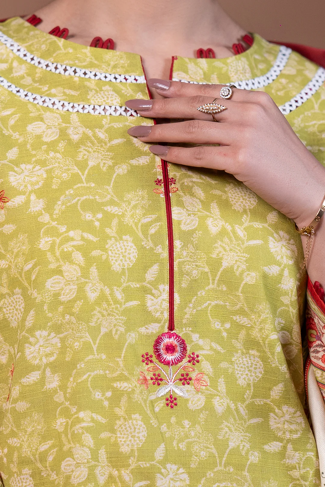 Embroidered Shirt Shalwar Dupatta - 0535 - Image 4