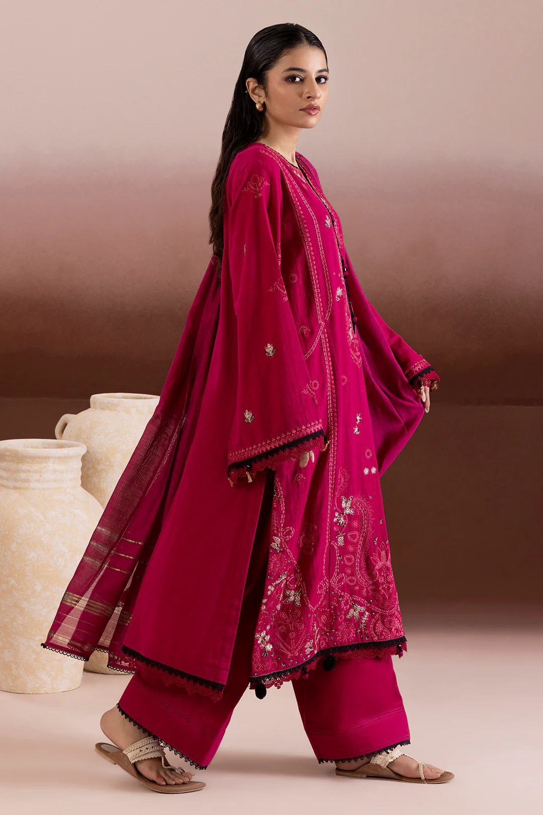 Embroidered Shirt Shalwar Dupatta - 0171 - Image 7