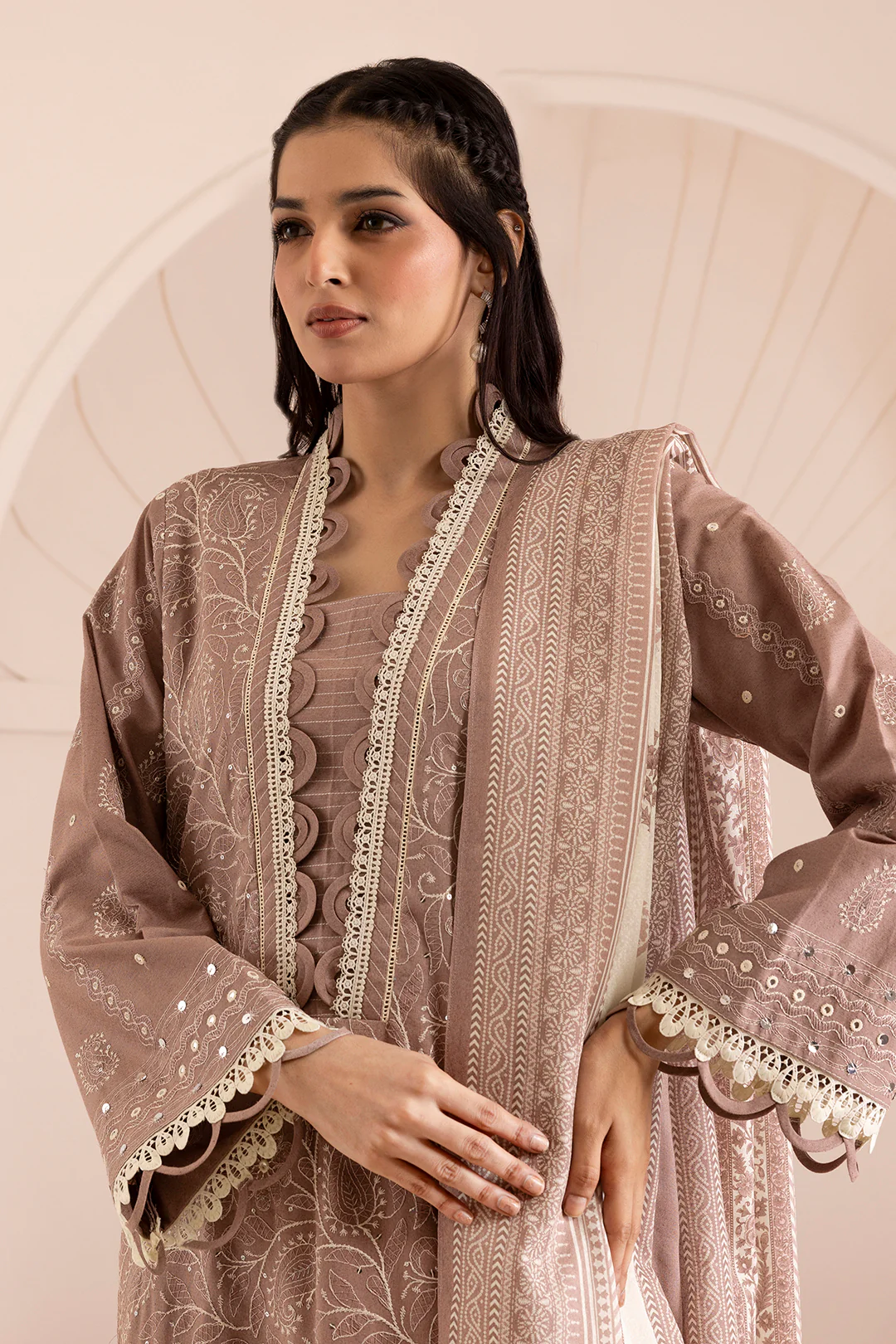 Embroidered Shirt Shalwar Dupatta - 0172 - Image 3