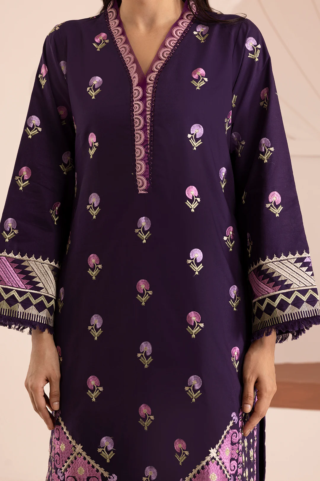 Embroidered Shirt Shalwar Dupatta - 0261 - Image 5