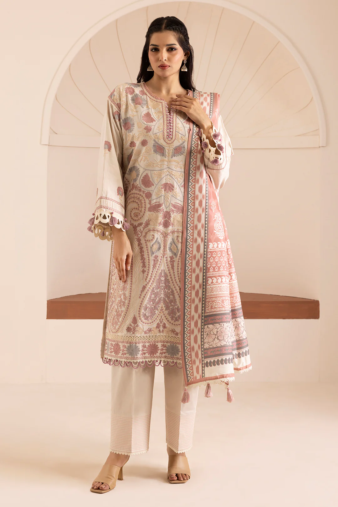 Embroidered Shirt Shalwar Dupatta - 0267 - Image 5