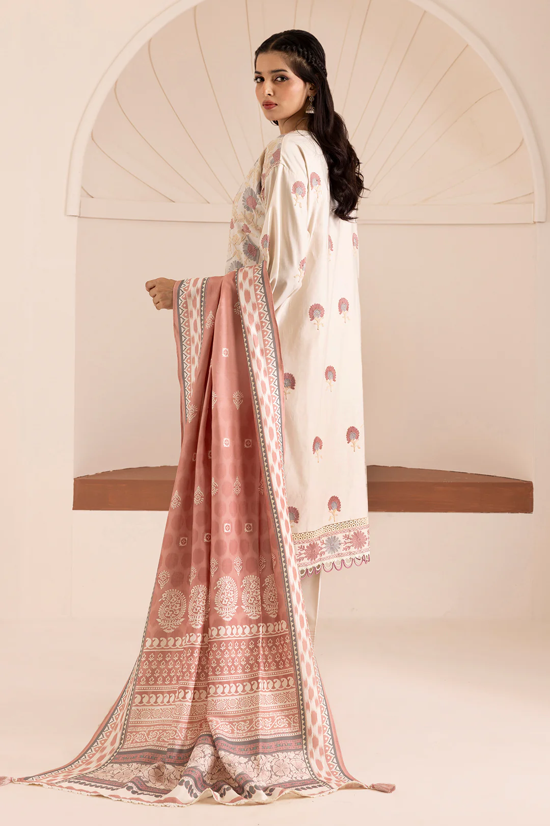 Embroidered Shirt Shalwar Dupatta - 0267 - Image 9