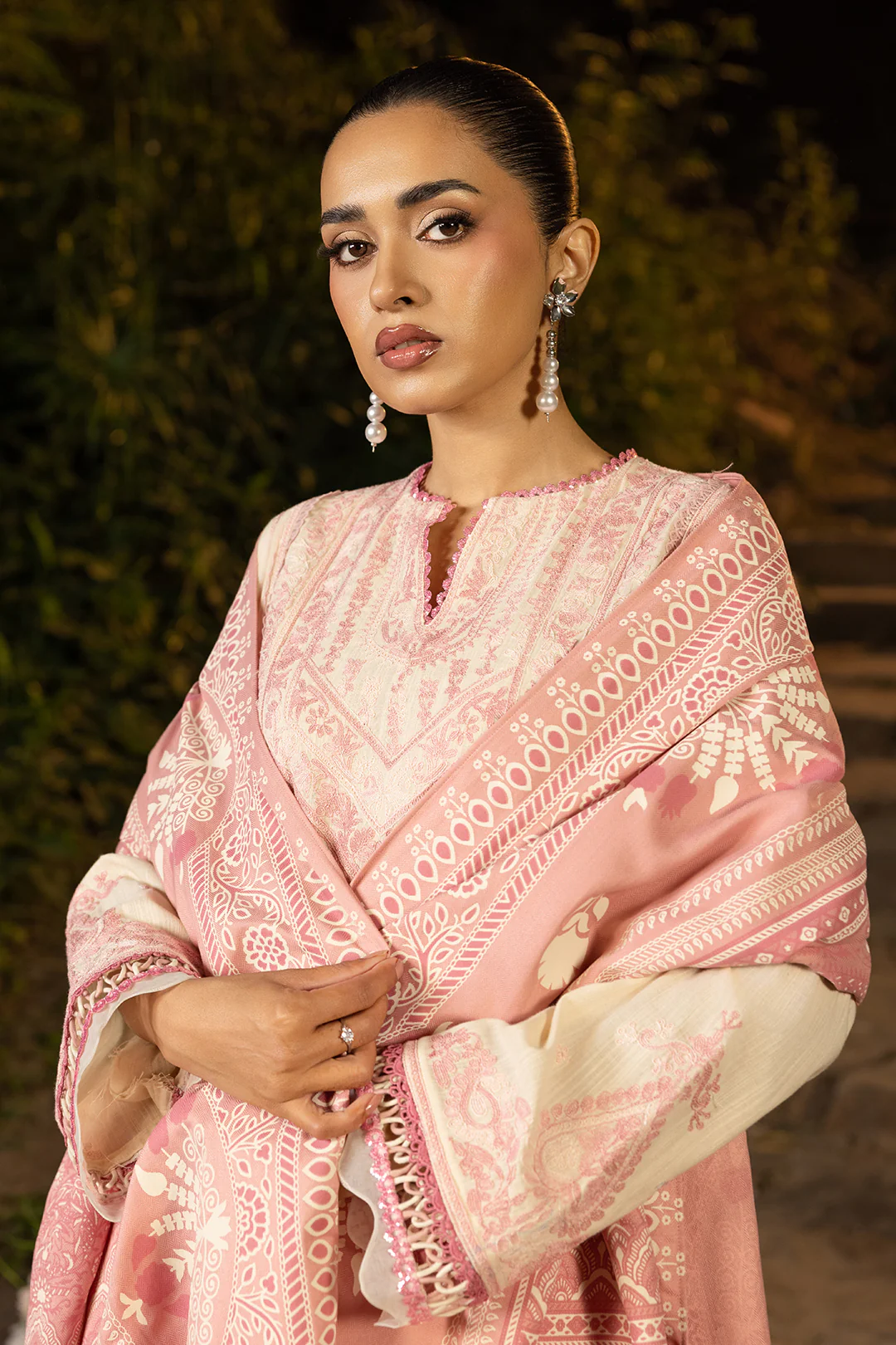 Embroidered Shirt Shalwar Shawl - 0168 - Image 3