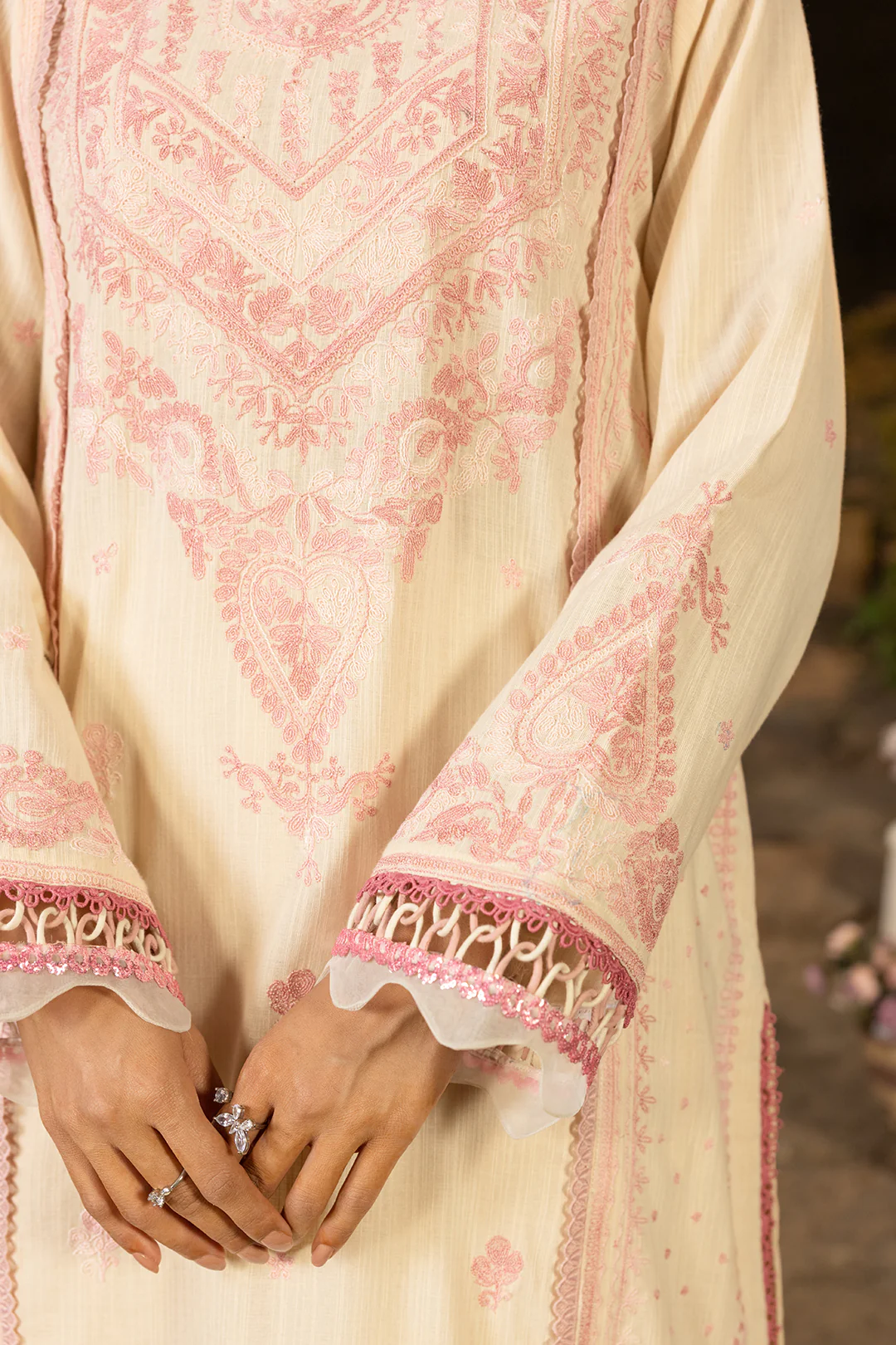 Embroidered Shirt Shalwar Shawl - 0168 - Image 7