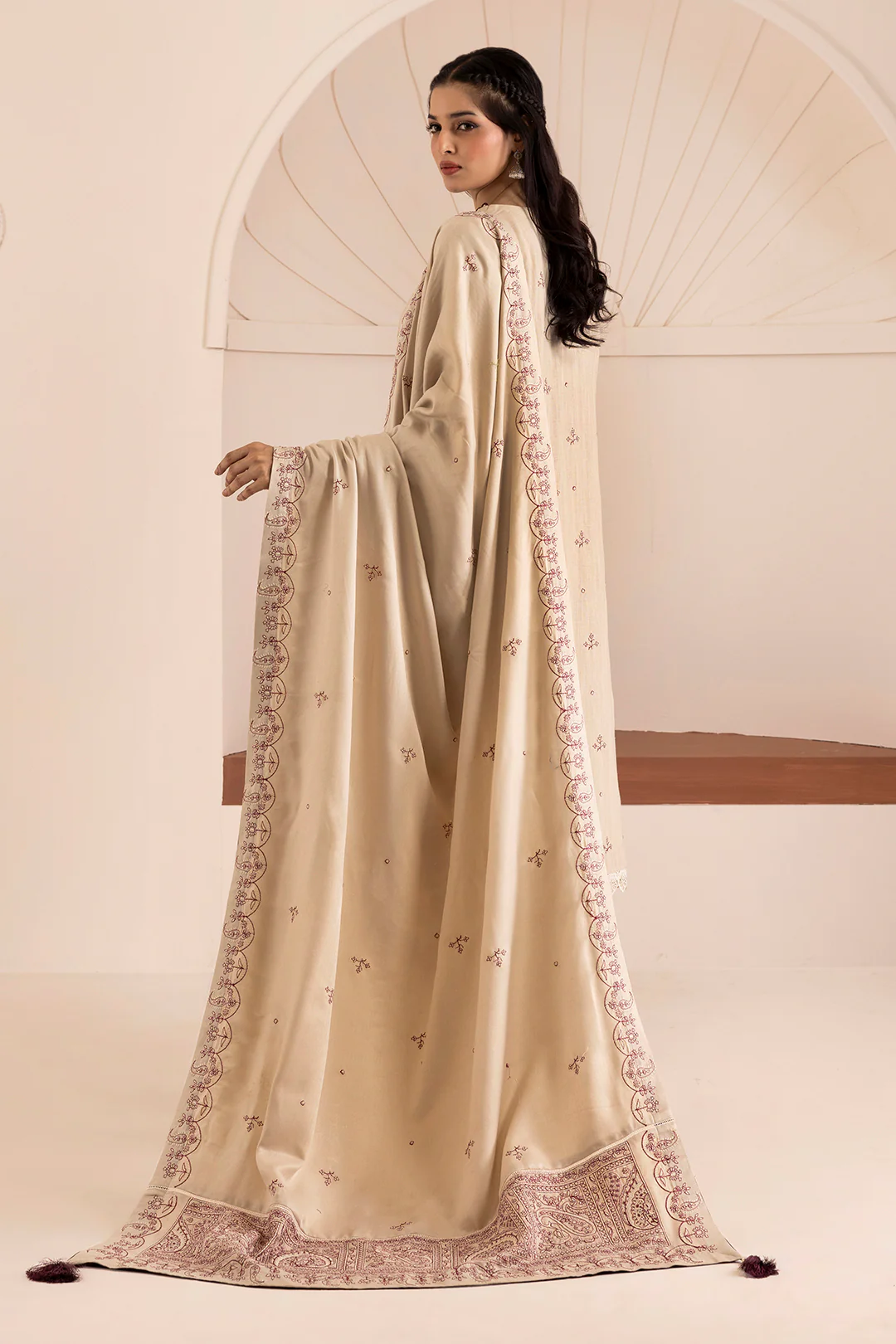 Embroidered Shirt Shalwar Shawl - 0176 - Image 7