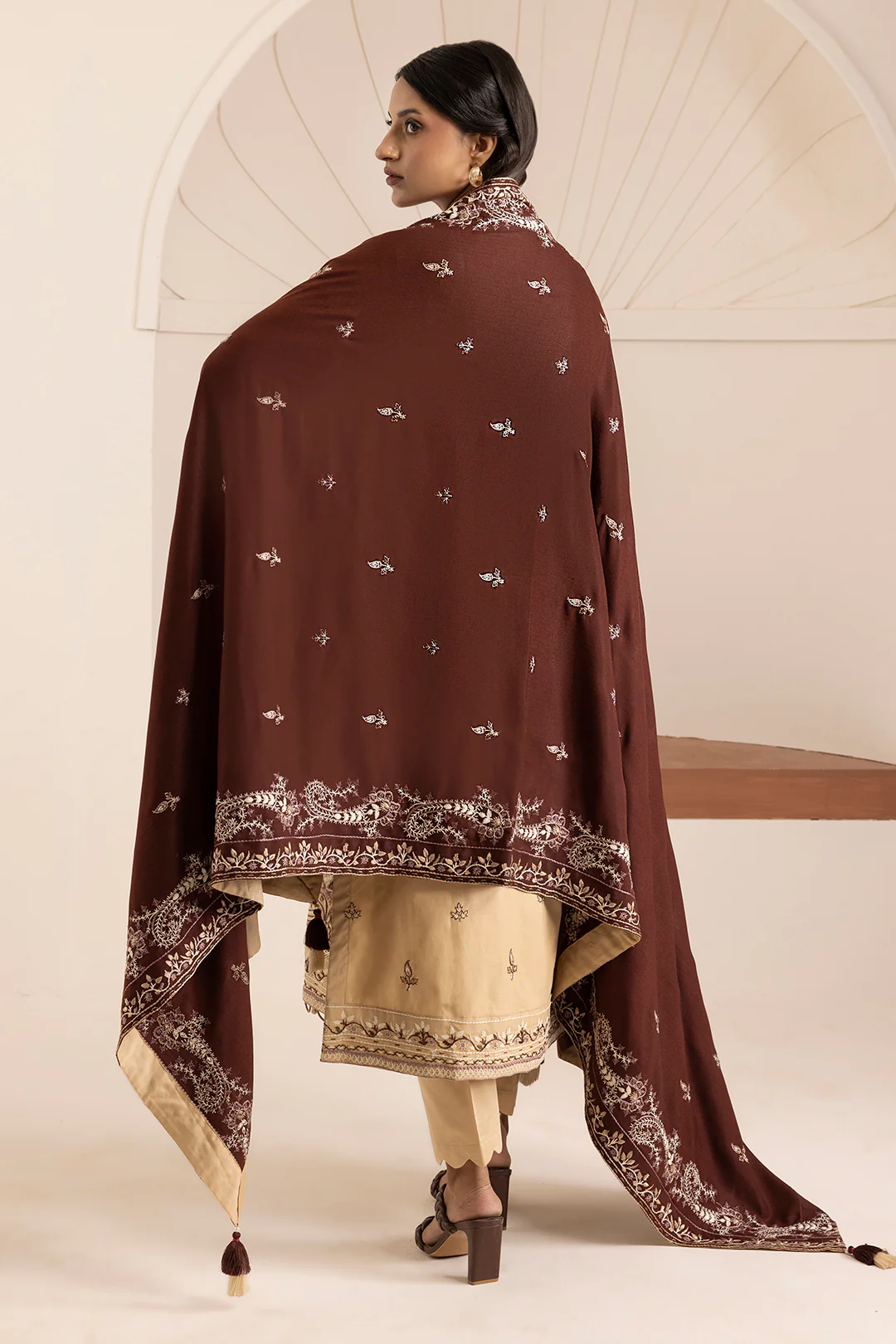 Embroidered Shirt Shalwar Shawl - 0263 - Image 7